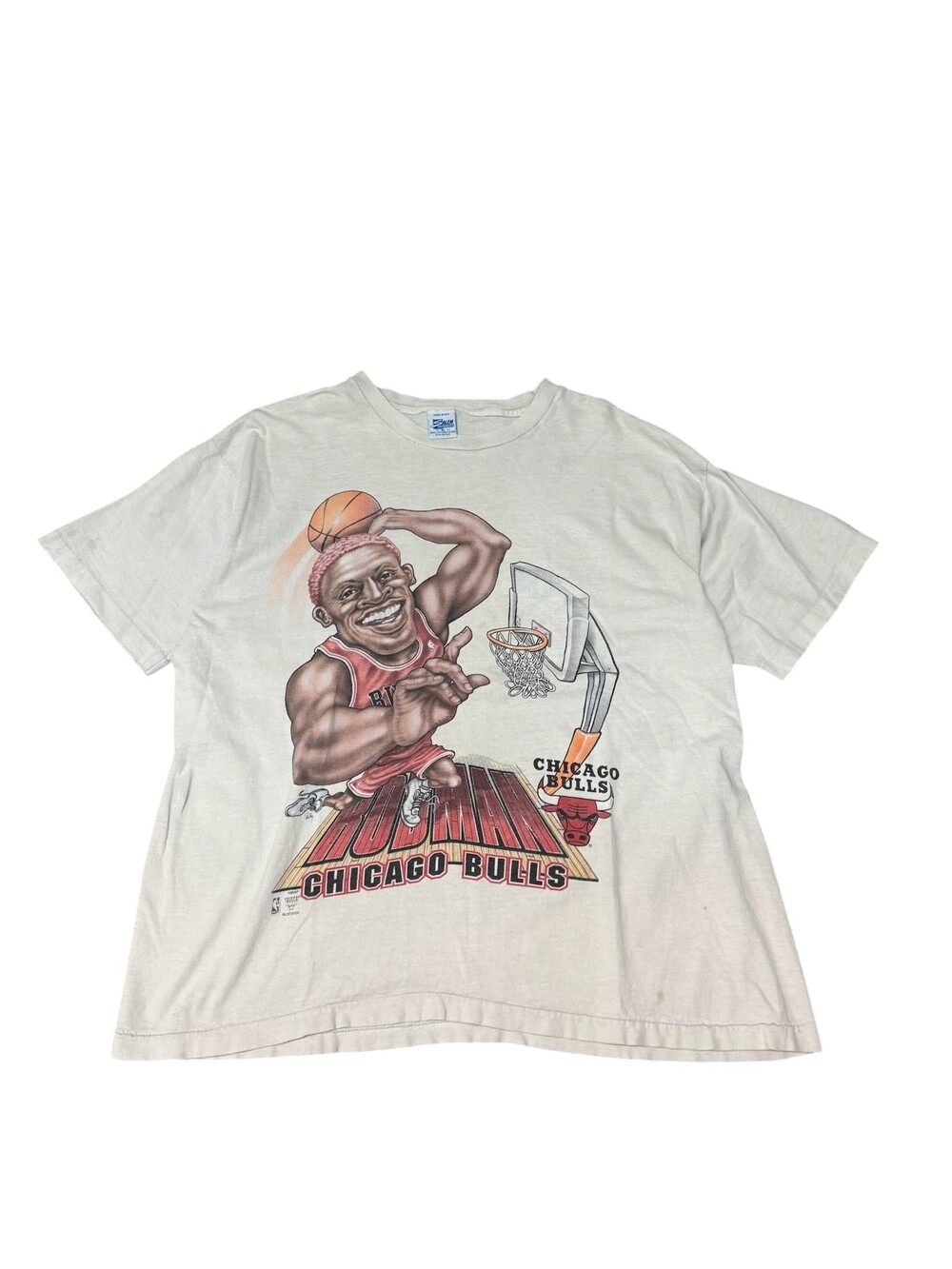 Vintage Chicago Bulls Shirt Mens XL White NBA Basketball Dennis Rodman Salem 90s